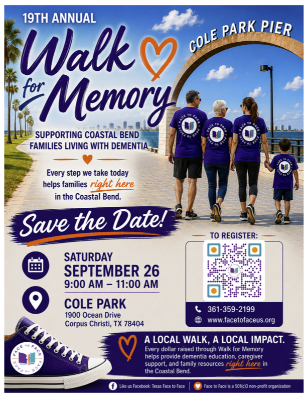 Family and community members walking together in support of dementia awareness